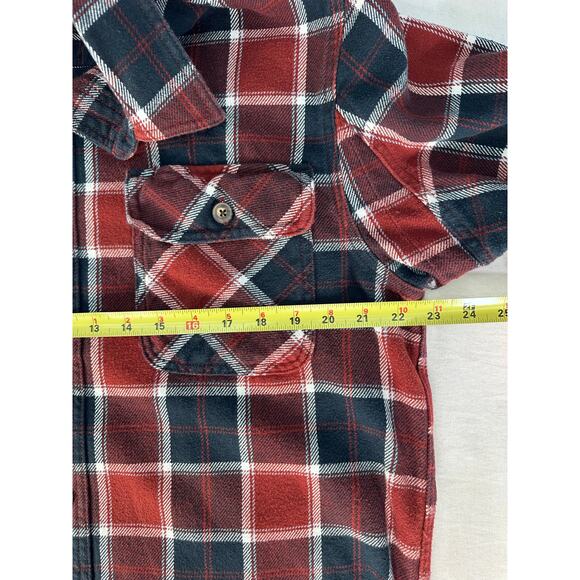 Duluth Trading Co. Men's sz L Navy Red Flannel Button Down Slim Fit 100% Cotton - Picture 5 of 8